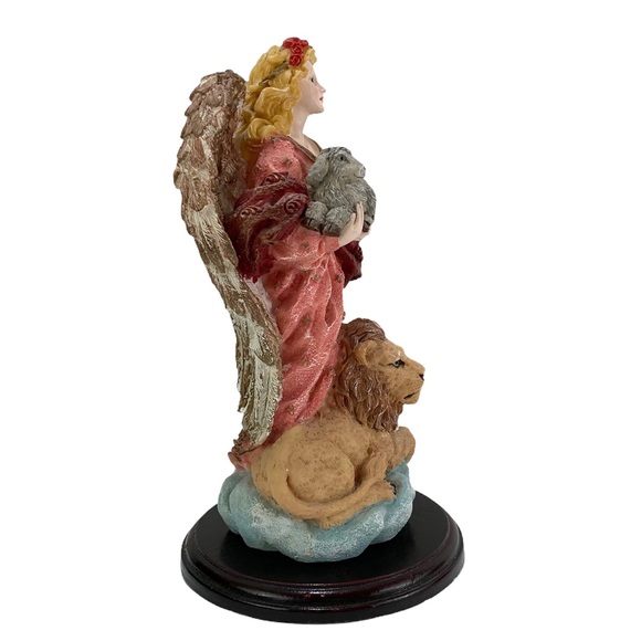 Mann Angel Lion Lamb Resin Figurine Display - Picture 2 of 9